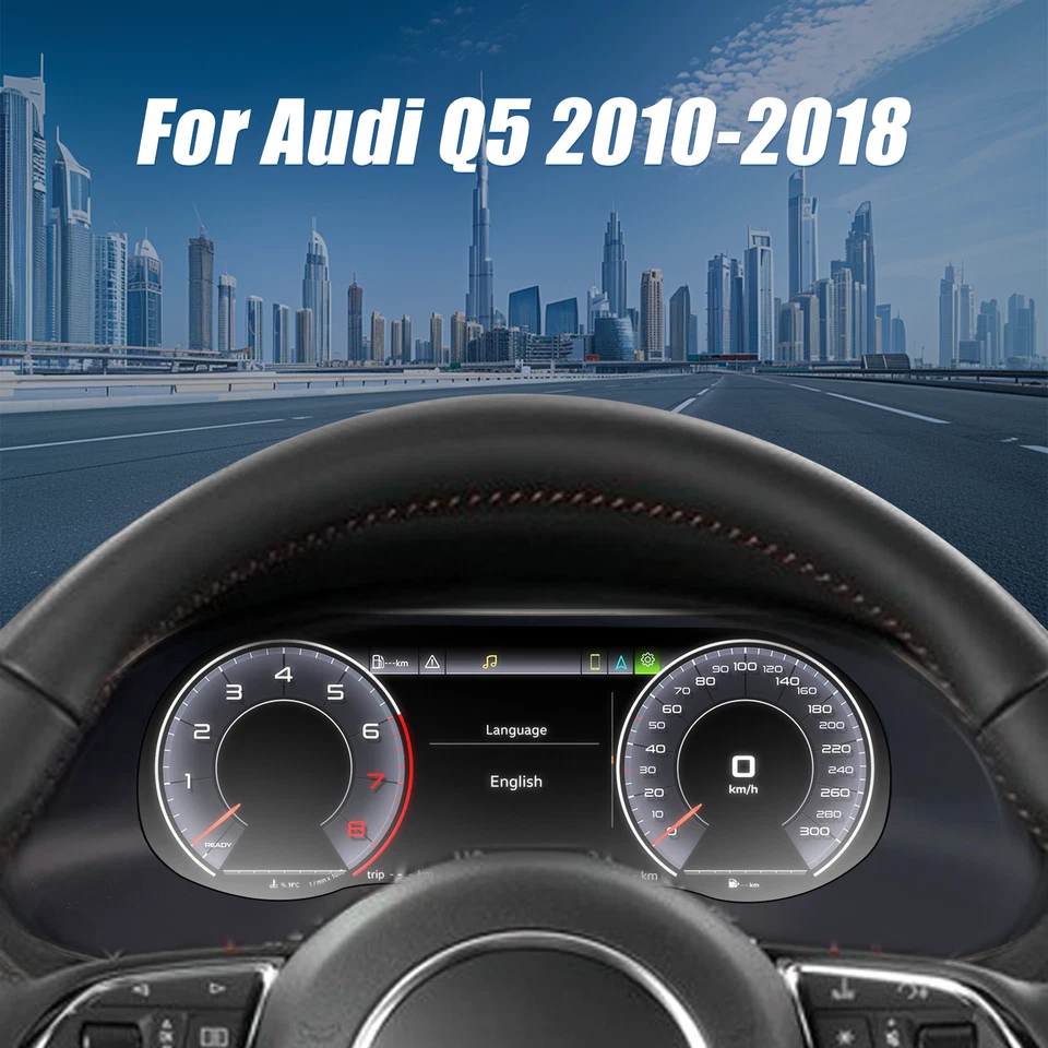 Cuadro de instrumentos velocímetro de actualización de medidores digitales para AUDI Q5 SQ5 2010-2018 Foto 2 de 4