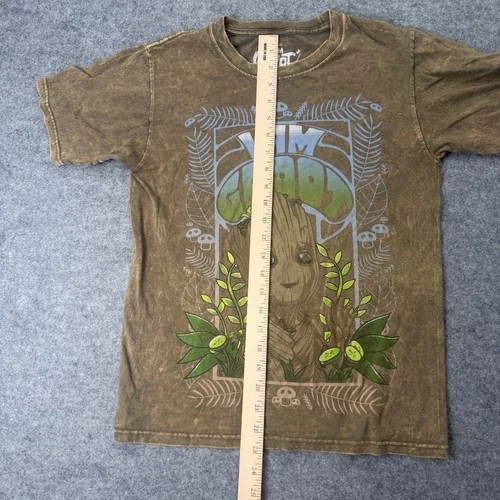 MARVEL T-Shirt S Washed Green Groot Guardians of the Galaxy Graphic Unisex image 5