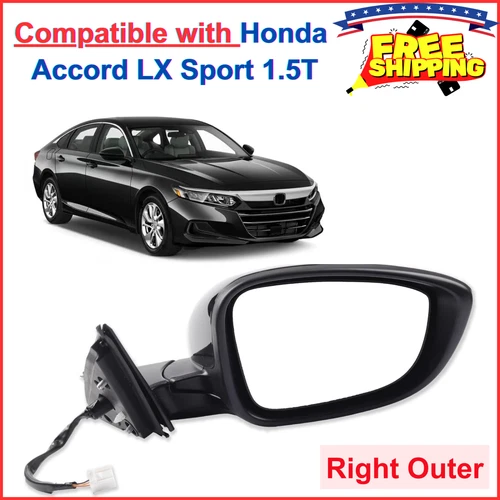 Right Passenger Side Door Mirror For Honda Accord LX Sport 1.5T 2018-2022 Power