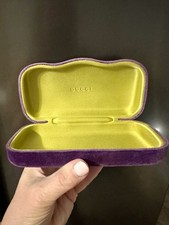 Gucci Purple Velvet Hard Case Authentic Sunglasses Eyeglasses Clamshell H57 Only