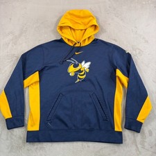 VTG Georgia Tech Yellow Jackets x Nike Therma Fit Hoodie Men XL Center Swoosh
