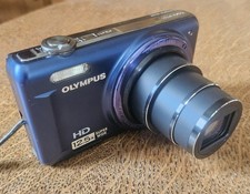 Olympus Camera VR-320 14MP 12.5 Super Wide Zoom Works, Blue VGC, RfA3