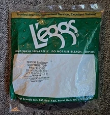 Vintage Leggs Pantyhose Control Top Black Size B