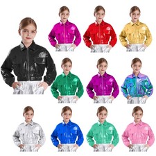 Unisex Kids Jacket Stage Outwear Performance Blazer Boys Coats With Pockets