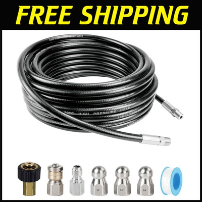 #ad Efficient Pressure Washer Jetter Kit 50FT Hose 5800 PSI $92.00