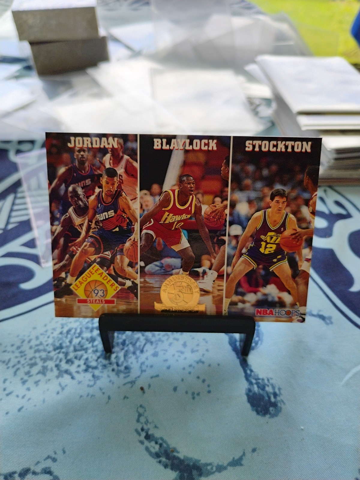 Michael Jordan Stockton Blaylock 1993-94 NBA Hoops #289 Gold 5th Anniversary I8