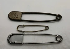 Lot of 3 Risdon Style Key Tag Key Chain Safety Pin Key Holder