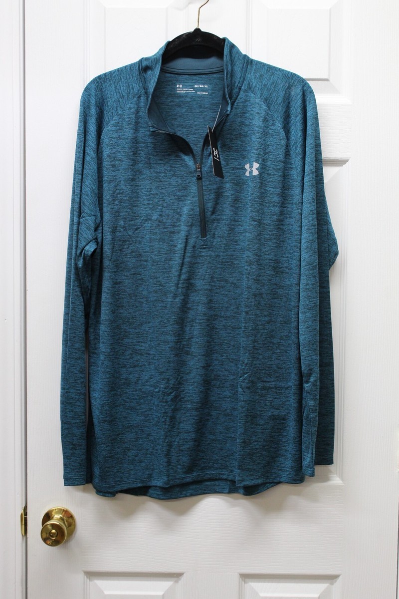 Under Armour Tech™ ½ Zip Long Sleeve Shirt-Tourmaline Teal-XL
