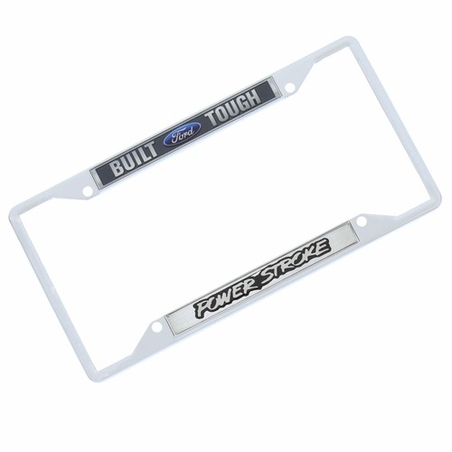 Ford Built Tough Powerstroke License Plate Frame (Chrome) eBay