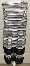 Ann Taylor size 6 black white striped sleeveless dress women's