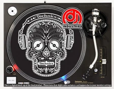 Technics Skull Black - DJ slipmat for LP turntable record player 