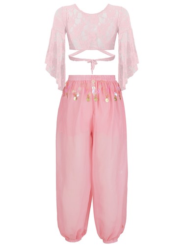 Damen Bauchtanz Kostüm Pailletten Sets integrierte Shorts Outfit weiche Hose - Bild 87 von 109