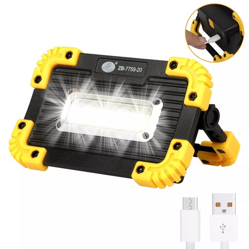 2x LED Arbeitsleuchte Baustrahler Akku Aufladbar Flutlicht Werkstattlampe DE~ - Bild 2 von 17
