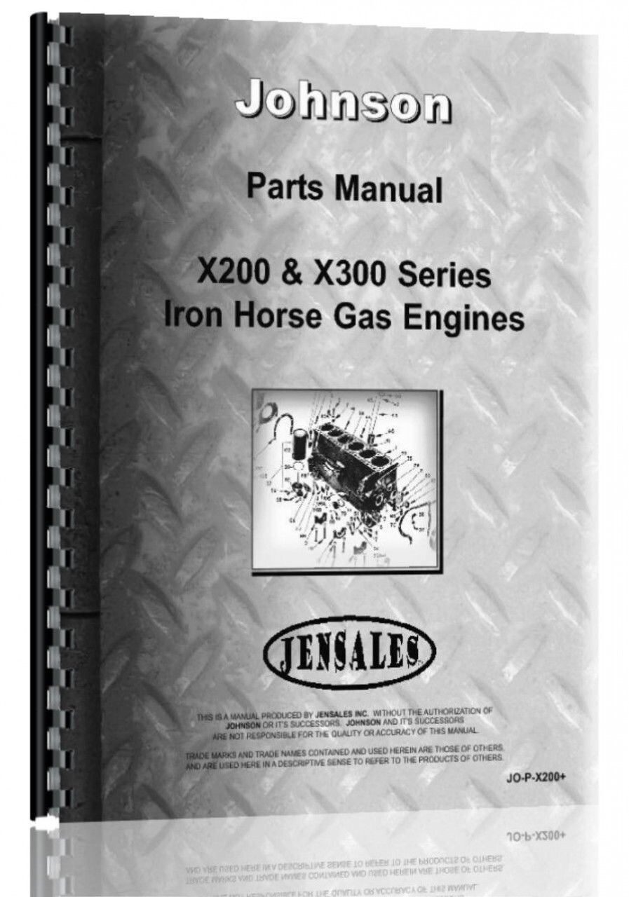 Johnson Engine X200 X300 Iron Horse Parts Manual Catalog