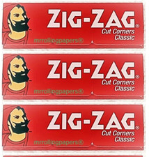 3x Zig Zag Rolling Papers Classic Red Cut Corners 3 Pks-60Lvs/PK USA SHIPPED 