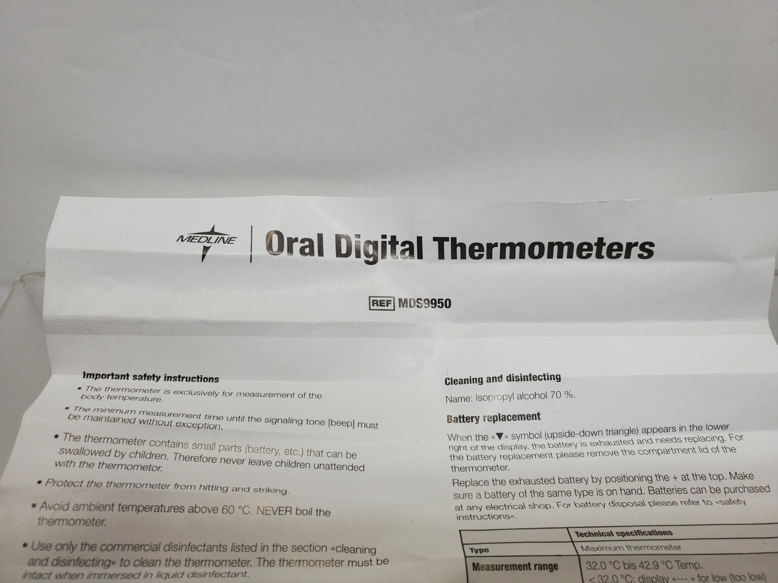3Medline 30 Second Oral Digital Thermometers °F & °C Reading, extra