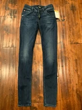 Hudson Dark Wash Collin Skinny Blue Jeans, Size 24