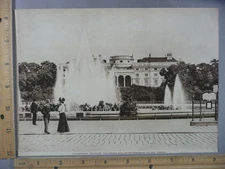 Rare Antique Orig VTG Hochstrahl Brunnen Fountains Vienna Photogravure Art Print