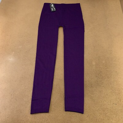 Sofra Women's Size XL Purple Mid Rise Fleece Lined Full Length Leggings NWT