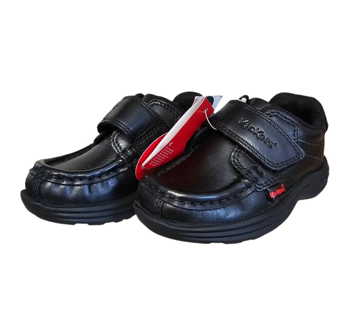 KICKERS BOYS INFANTS REASAN STRAP SCHOOL SHOES BLACK LEATHER UK EU 22 (NO  BOX)