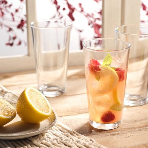 Home Essentials Drinking Glasses Set Of 10 Highball Glass Cups 16 Oz