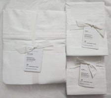 Pottery Barn King / Cal. King Essential 300TC Flat Sheet Euro 2-Shams White