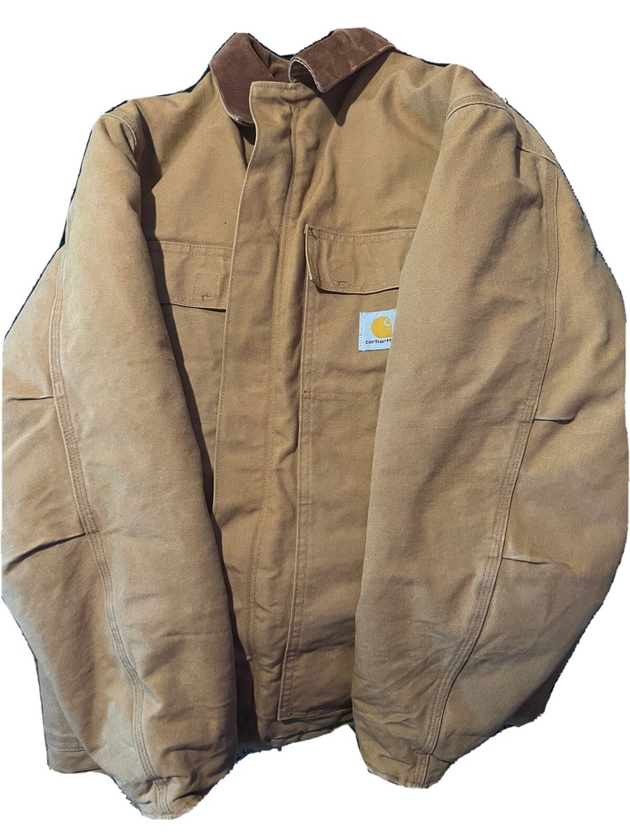 Vintage 90s Carhartt Duck Canvas Quilted Lined Chore Coat