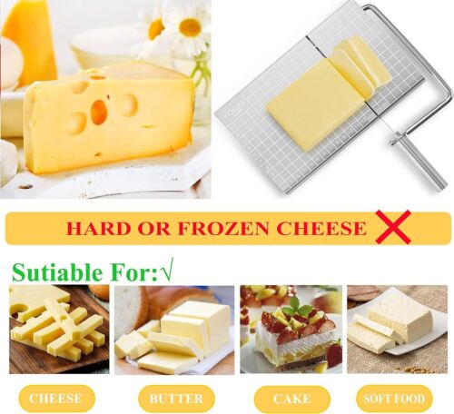 Cheese Slicer Cutter Board Stainless Steel Wire Cutting Hand Tool w/Size Scale - Picture 6 of 14