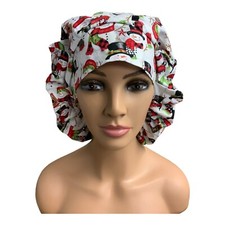Snowman, Christmas, Bouffant, Scrub, Surgical, Bonnet Or Hair Covering Hat