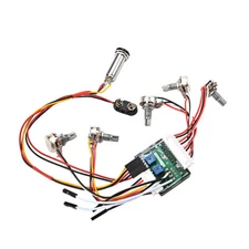 3 Band Active Bass Guitar EQ Equalizer Preamp Jack A250K Tone Dual Potentiometer