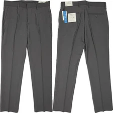 PERRY ELLIS Portfolio Travel Luxe dress Pants-30 x30- NEW- $85-grey chino slacks
