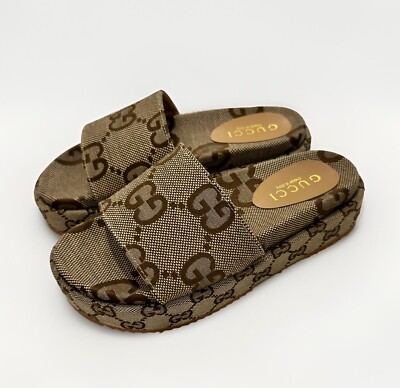 Gucci GG Platform Slides, Size 37 EU, Size 6.5 US, NWOT