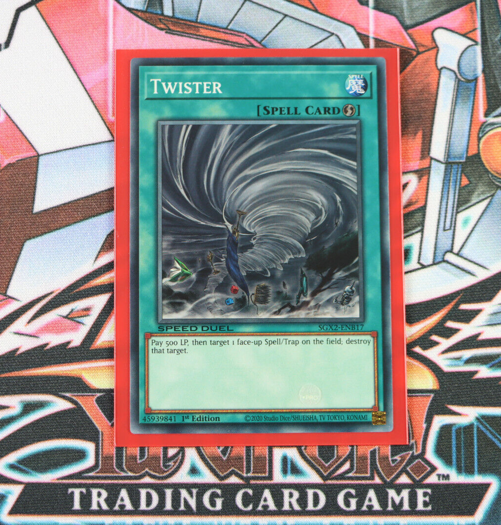 twister yugioh card Twin Twisters LEHD-ENC20 Ultra Rare 1st Edition Near Mint may be 1st or Unlimited Edition YuGiOh Spell Card Twister SGX2-ENB17