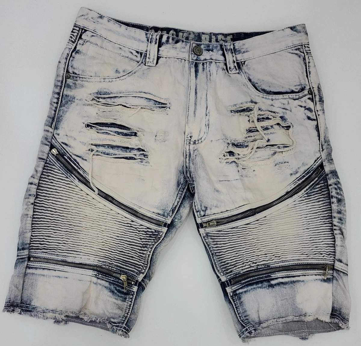 SMOKE RISE STONE WASH STRESSED SHORTS SIZE 34 INSEAM IS 11