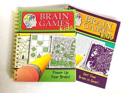Brain Games for Kids Set 2 Books - Get Your Brain in Gear! Power Up Your Brain 