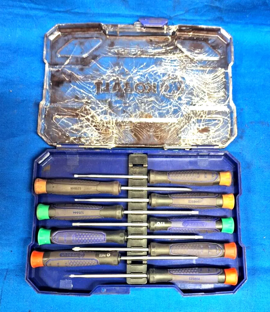 KOBALT 9 PIECE PRECISION SCREWDRIVER SET PLASTIC HANDLE 0525844 eBay