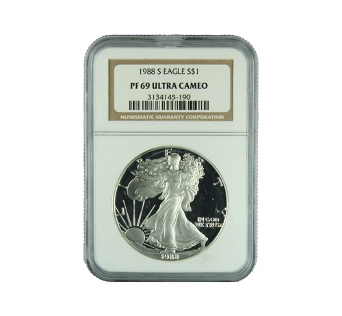 1988 S American Silver Eagle $1 NGC PF 69 Ultra Cameo
