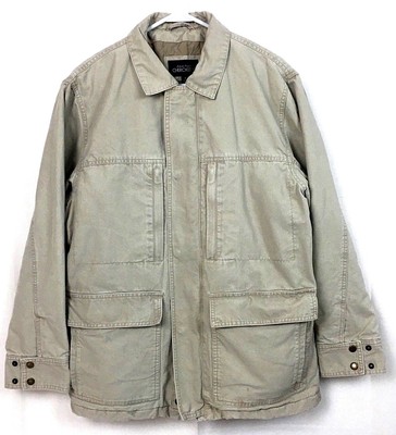Cherokee Mens Barn Coat Field Jacket Beige Insulated Cotton Size