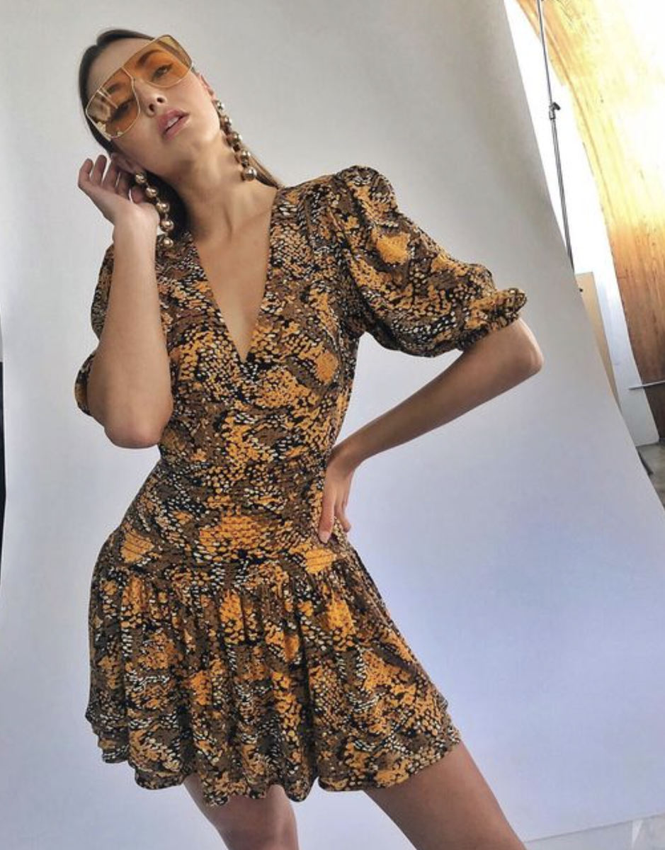 a line dress revolve Mini A Line Dress Long Sleeve