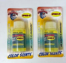 MR. CRAPPIE ' SPIKE IT ' SOFT PLASTIC LURE DYE ' CHARTREUSE SHINER ' LOT OF 2