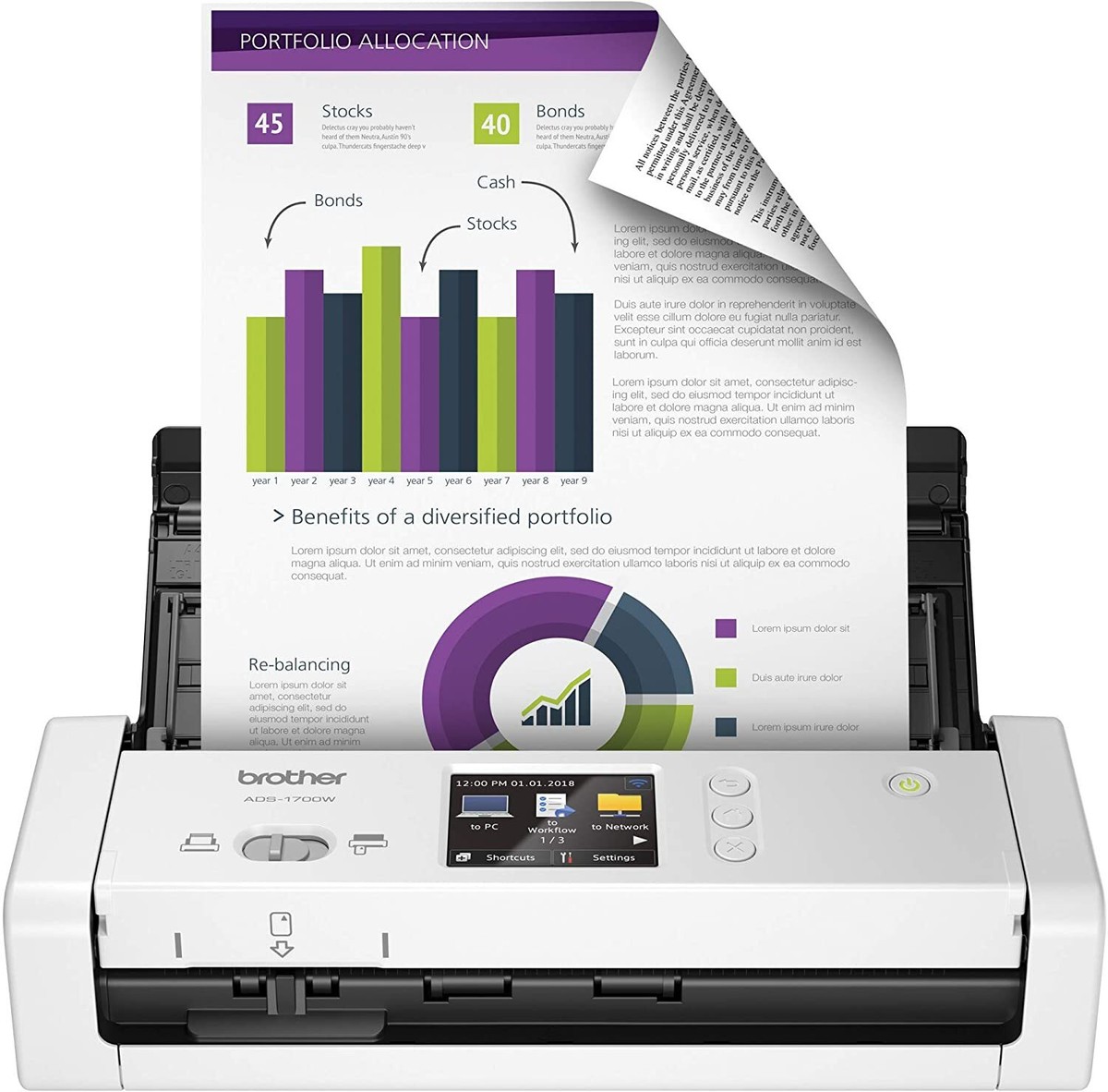 Brother ADS1700W Wireless Sheetfed Scanner for sale online