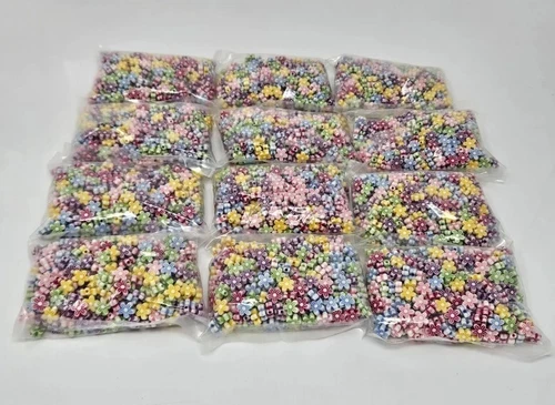 Bulk Lot 3,600 pcs Daisy Flower 9mm Small Floral Plastic Craft Jewelry Beads