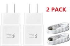 2set adaptive Fast Wall Charger + Type C Cable For Samsung Galaxy S9 S10+ Note10