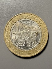 UK Two Pounds (£2) Coin, Steam Locomotive Train Design, 2002, Uncertified