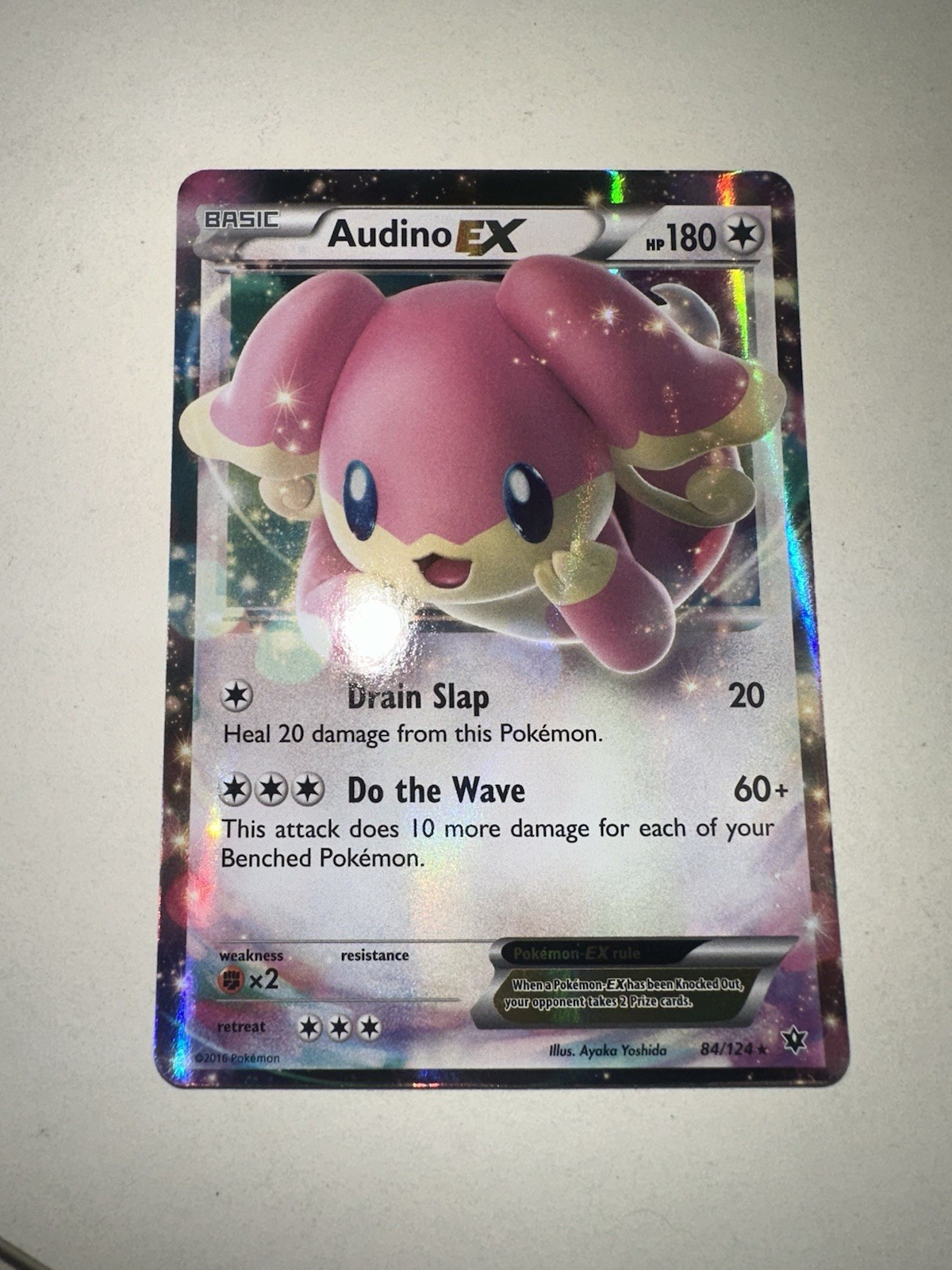 Audino EX MISCUT ERROR MISPRINT POKEMON Ultra Rare XY - Fates Collide 84/124 NM