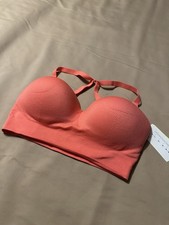 All In Motion Medium Support Sports Bra XL Coral Moisture Wicking Wireless