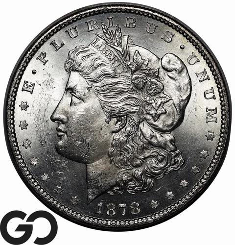 1878 7TF Morgan Silver Dollar Coin, Nice Lustrous Gem BU++