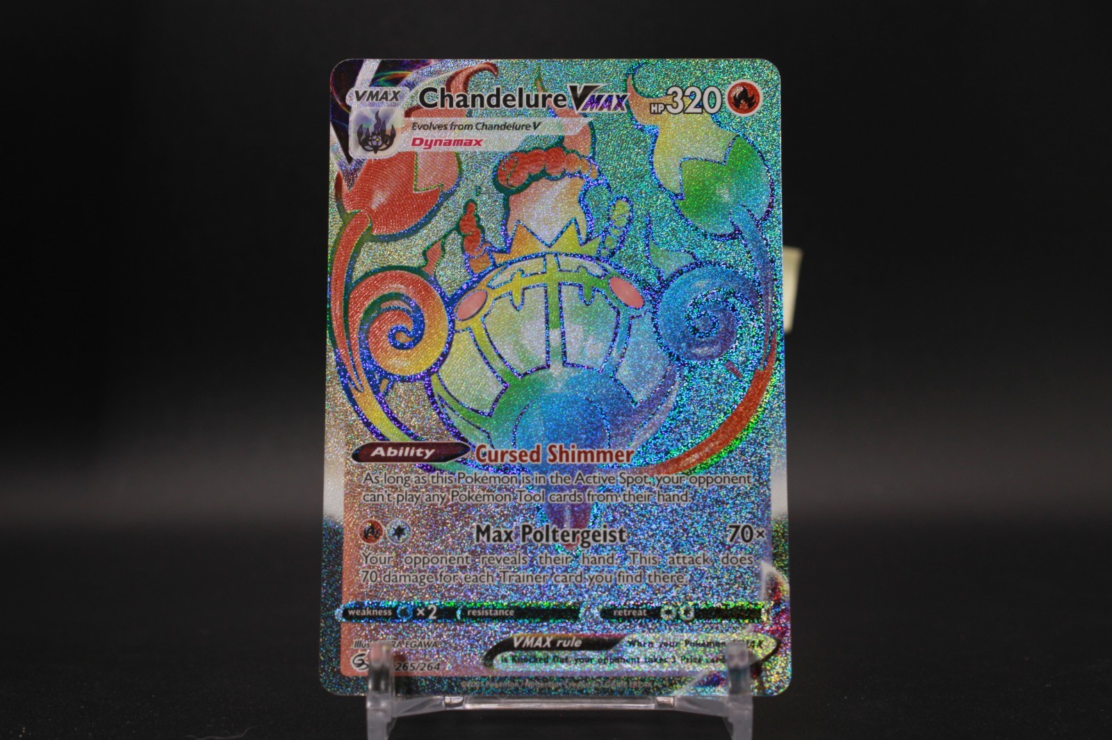 Pokemon Chandelure VMAX 265/264 Rainbow Rare Fusion Strike
