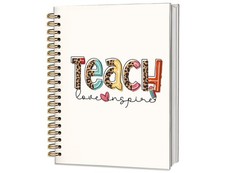ICEWHITEY Teacher Notebook 8.3x5.5x0.5 in, Teach love inspire Cream color 