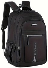 Black Backpack Rucksack Large Mens Womens Bag Travel Work Hiking School Sports
